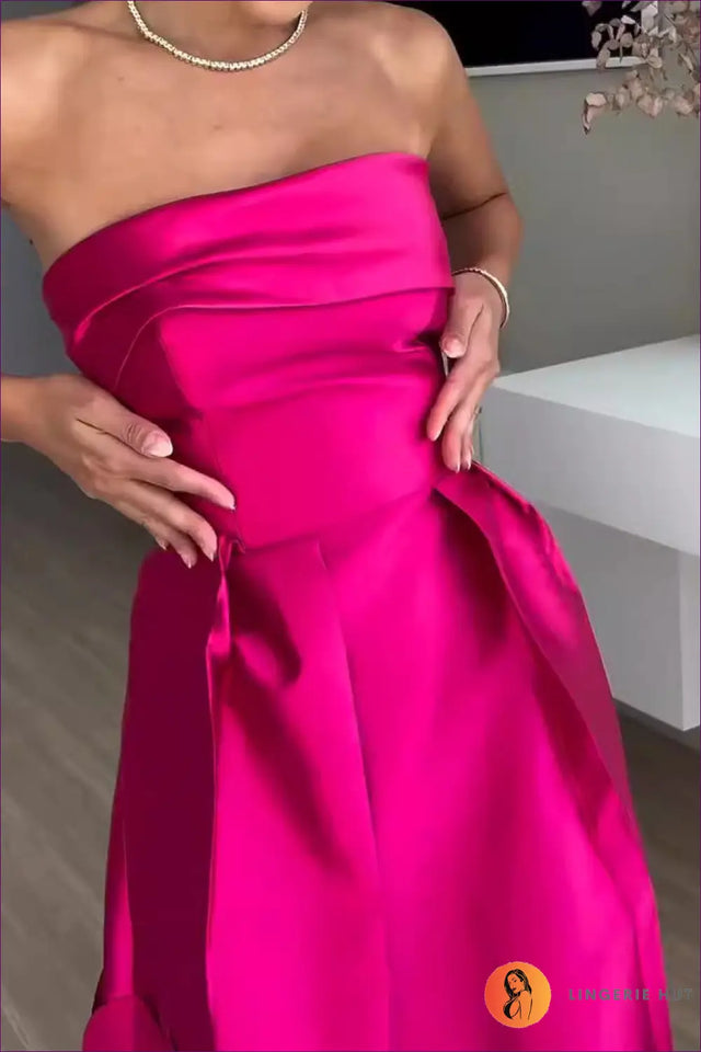 Strapless Pink Maxi Dress