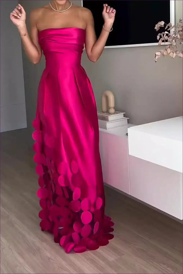 Strapless Pink Maxi Dress