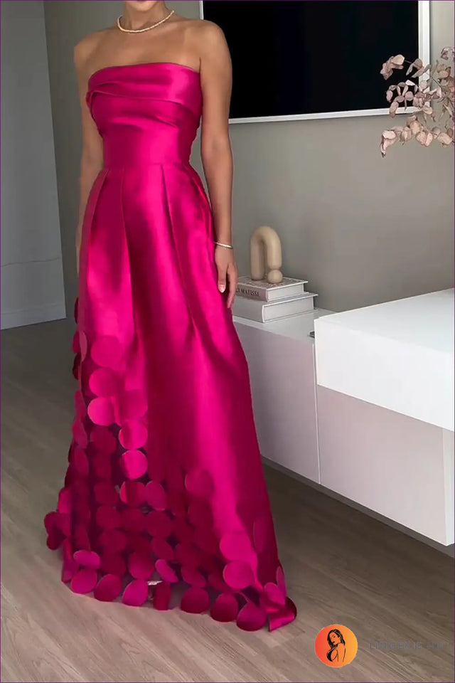 Strapless Pink Maxi Dress