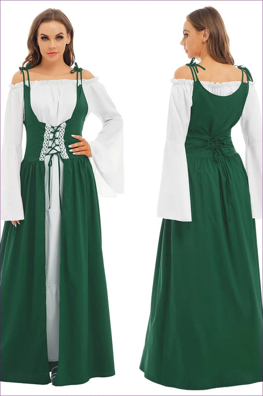 Make a Statement At Any Event With Our Lace-up Flare Medieval Cosplay. Vintage Design, Adjustable Fit,