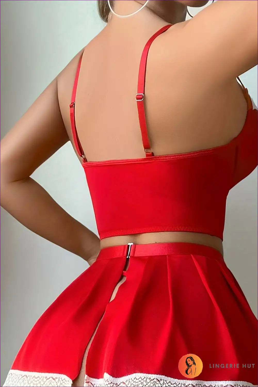 Lace Lingerie Set: Top Skirt Thong & Leg Ring for Boudior, Date Night, Lace, Lingerie, Nightwear