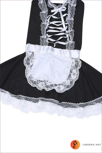 Lace Maid Cosplay with Bow and Lace-up Detail - Seasonal for Costume, Lace, Maid, Party, Polyester