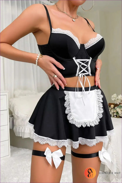 Lace Maid Costume Set - Fantasy Roleplay Ready - Outfit - Apron • Lace • Night out - Lingerie Hut