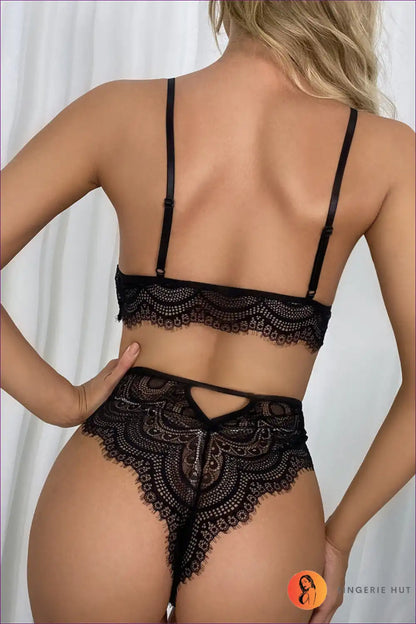 Lace Maid Lingerie Set with Floral Cutouts - Sheer Accent Pieces for Boudoir, Costume, Cutout, Floral,