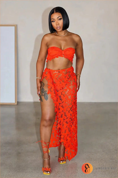 Lace Maxi Skirt Set with Strapless Top - Private Luxury - Lingerie - Boudoir • Date Night • just in • Hut