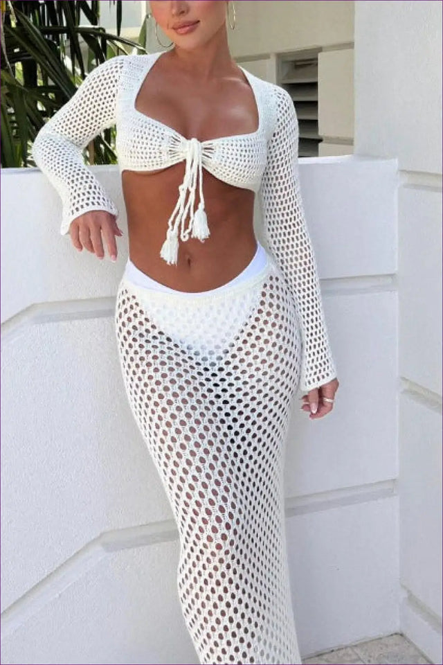 Lace Mesh Co Ord Maxi Set - Effortless Summer Evenings
