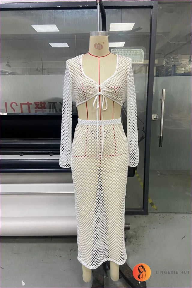 Lace Mesh Co Ord Maxi Set - Effortless Summer Evenings