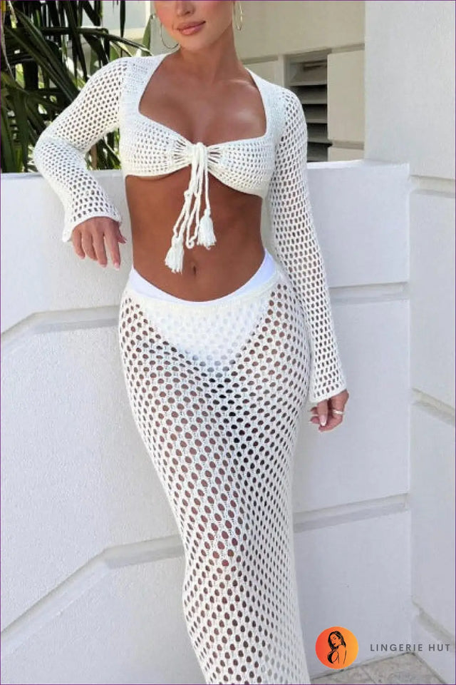 Lace Mesh Co Ord Maxi Set - Effortless Summer Evenings