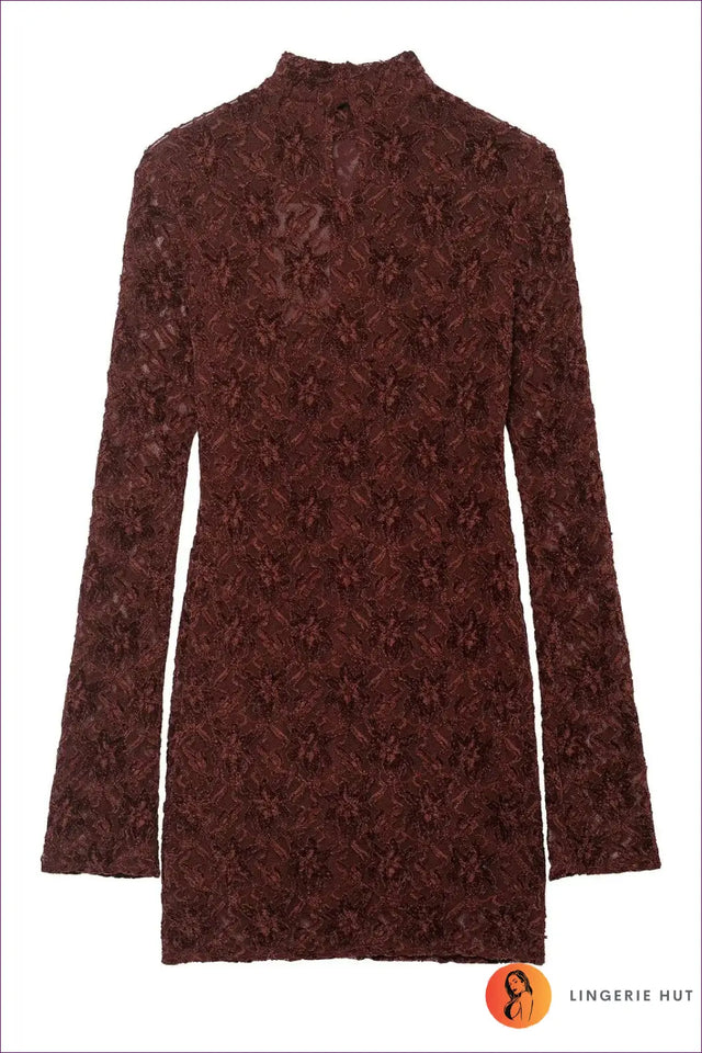 Lace Mini Bodycon Dress with Mock Neck - Understated Glamour