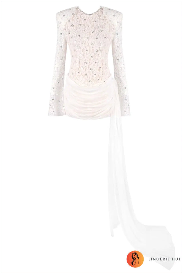 Lace Mini Dress with Beaded Detail - Modern Bridal Mood