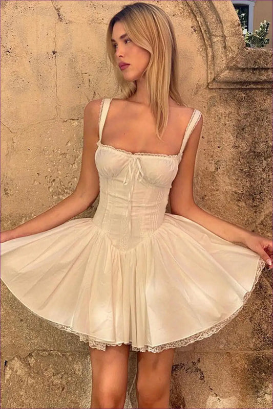 Lace Mini A-line Dress - Understated Glamour - Dresses - Lingerie Hut - All Season • Halter