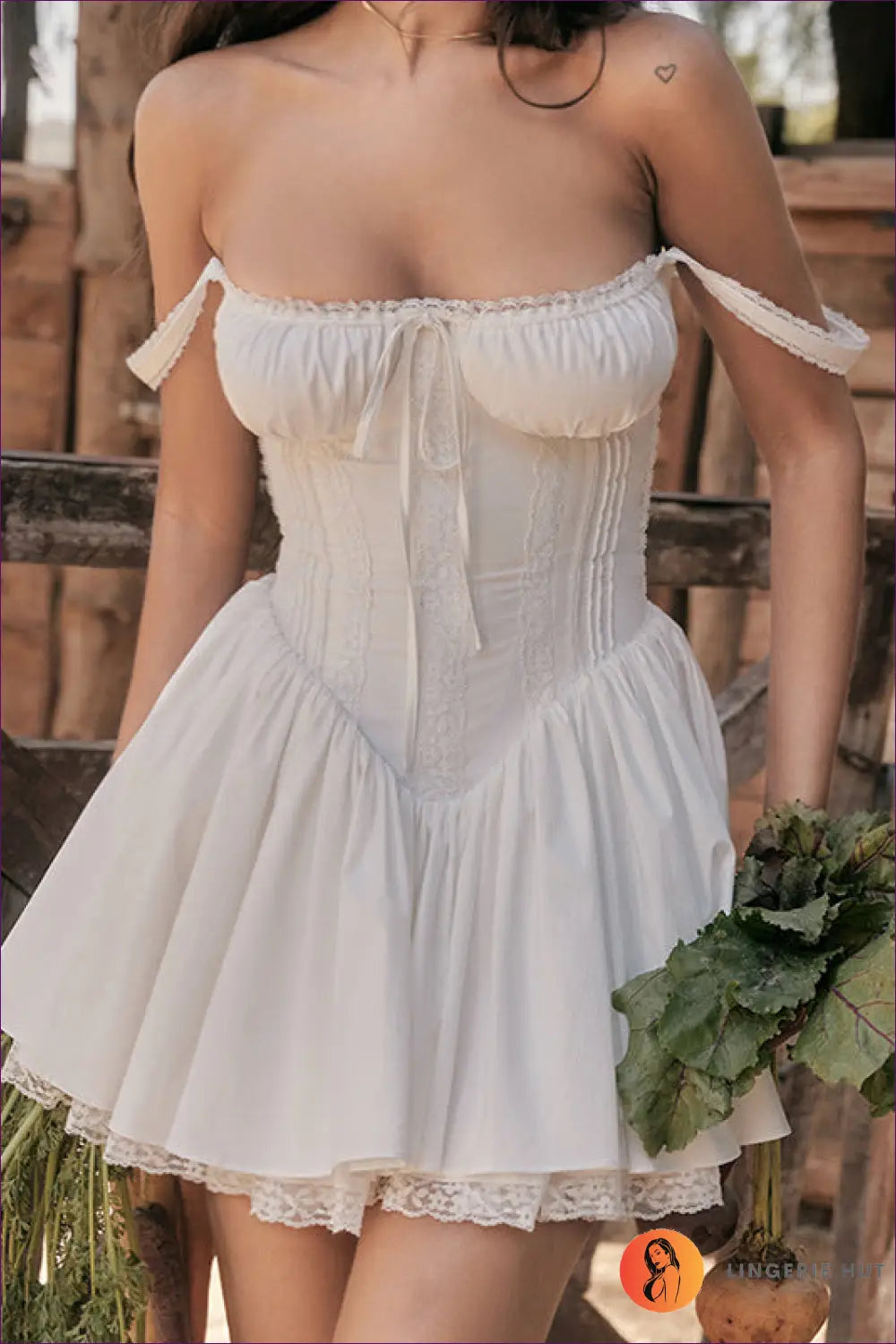 Lace Mini A-line Dress - Understated Glamour - Dresses - Lingerie Hut - All Season • Halter