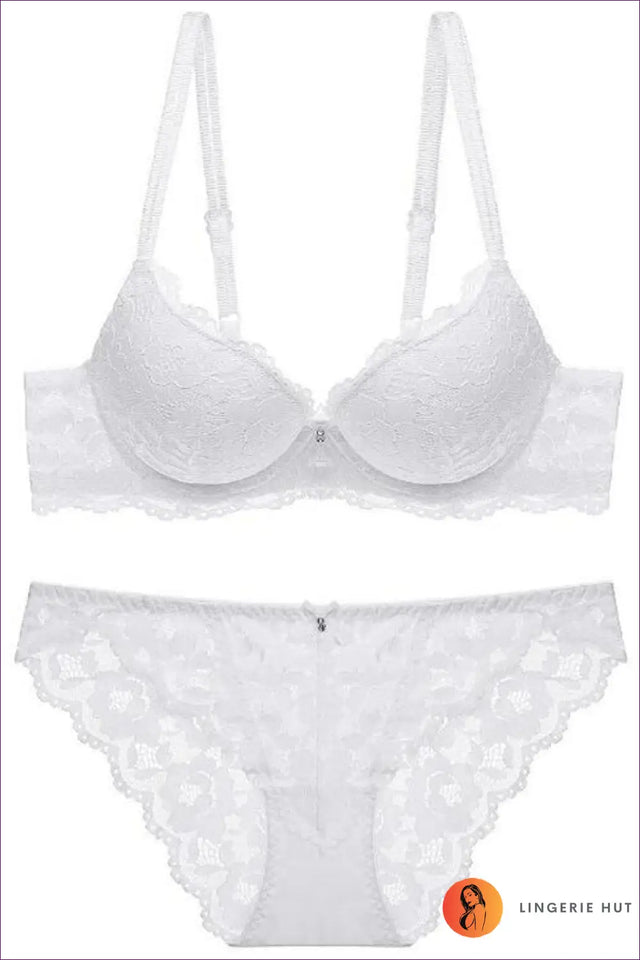 Lace Push-Up Bra Set with Comfort Fit - Night-Out Confidence