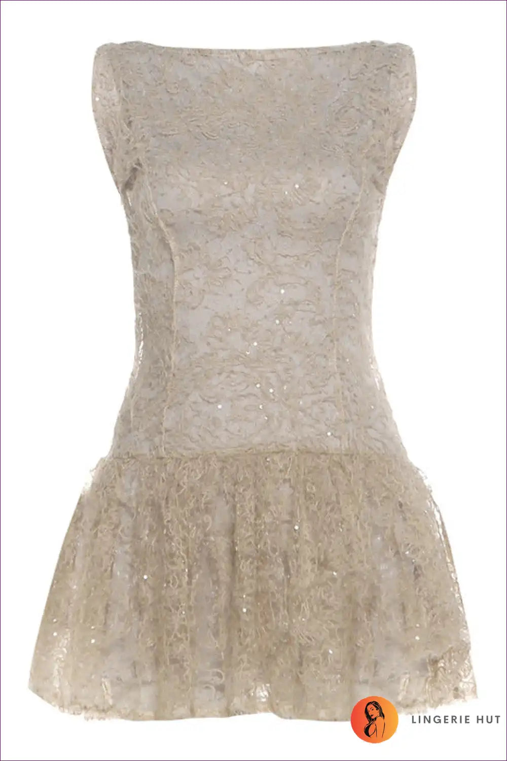 Lace Skater Mini Dress with 3d Floral Detail - Daytime Chic for A-line, Casual, Dresses, Floral,