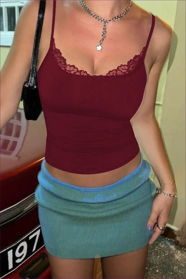 Lace Trim Crop Top - Effortless Day-to-Night Style