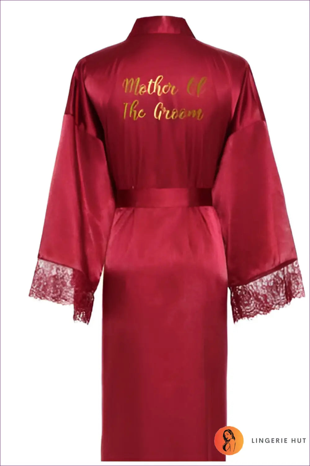 Lace Trim Satin Robe - the Honeymoon Edit - Mother of the Groom / s - Robes - Lingerie Hut - All Season • Bridal