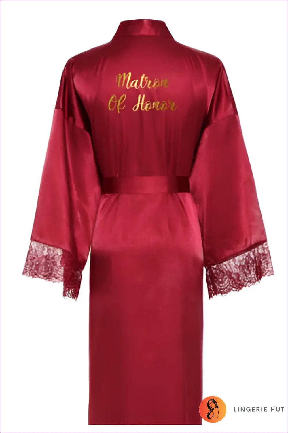 Lace Trim Satin Robe - the Honeymoon Edit - Matron of Honor / s - Robes - Lingerie Hut - All Season • Bridal • Glamour