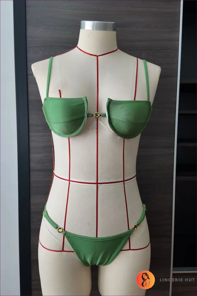 Lace Up Bikini Set with Ruched Sides - Boho Beach Energy