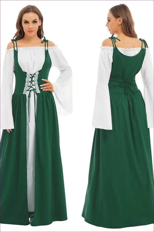 Make a Statement At Any Event With Our Lace-up Flare Medieval Cosplay. Vintage Design, Adjustable Fit,