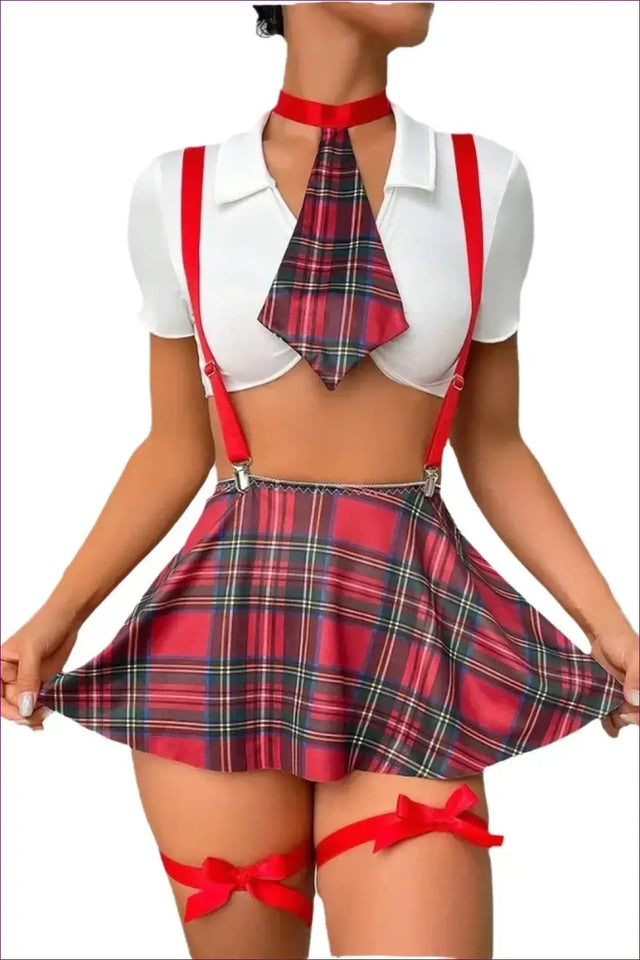Latex-Look Nurse Uniform Costume with Front Zip Outfit