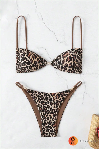 Leopard Print Bikini Set - Bold & Untamed Beach Glam for Animal, Beachwear, Bikini, Sexy, Vacation