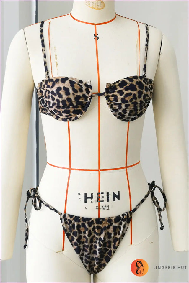Leopard Print Bikini with Tie-Side Bottoms - Wild Side Confidence