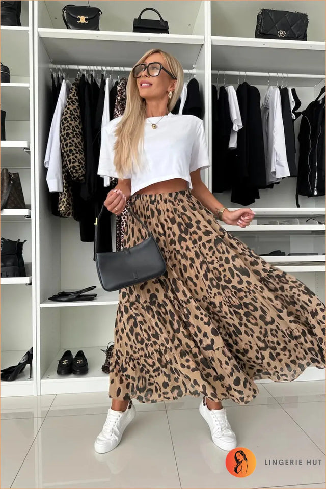 Leopard Print Maxi Skirt - Effortless Everyday Movement