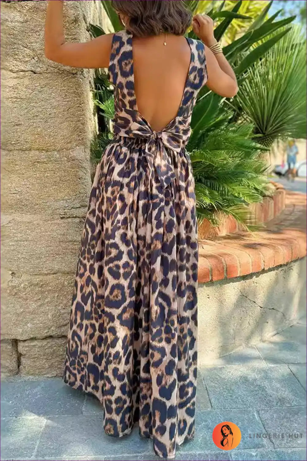 Leopard Print Two-piece Maxi Set - Wild Elegance for Animal, Beachwear, Maxi, Party, Polyester