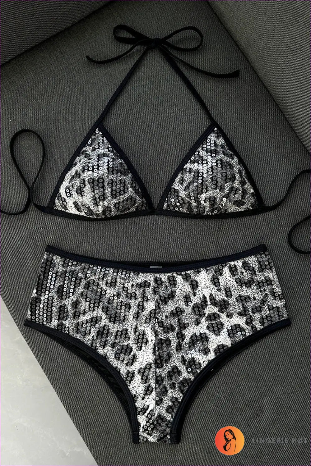 Leopard Sequin High-waist Bikini - Wild Shimmer - s / Black - Swimwear - Animal • Beachwear • just in • Party • Sexy