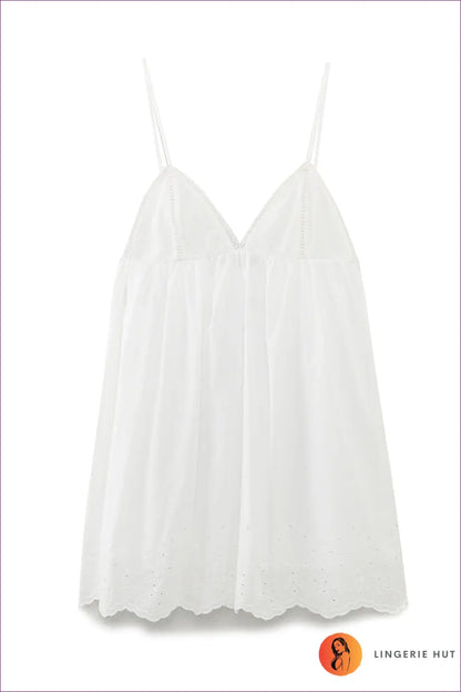 A Line Dress with Backless Silhouette - Late Afternoon Glow - Xs / White - Casual • Cotton • Lingerie Hut