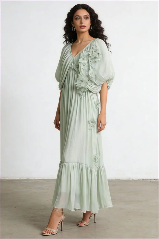 A Line Dress with Beaded Detail - Sunlit Ease - Casual • Cotton • Dresses - Lingerie Hut