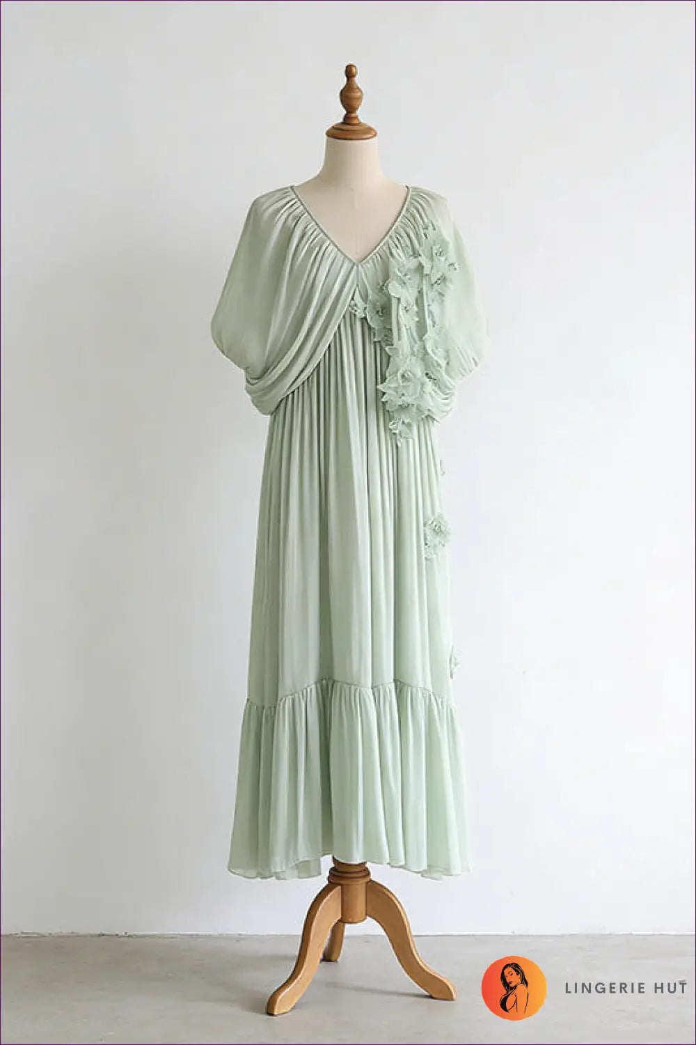 A Line Dress with Beaded Detail - Sunlit Ease - m / Green - Casual • Cotton • Dresses - Lingerie Hut