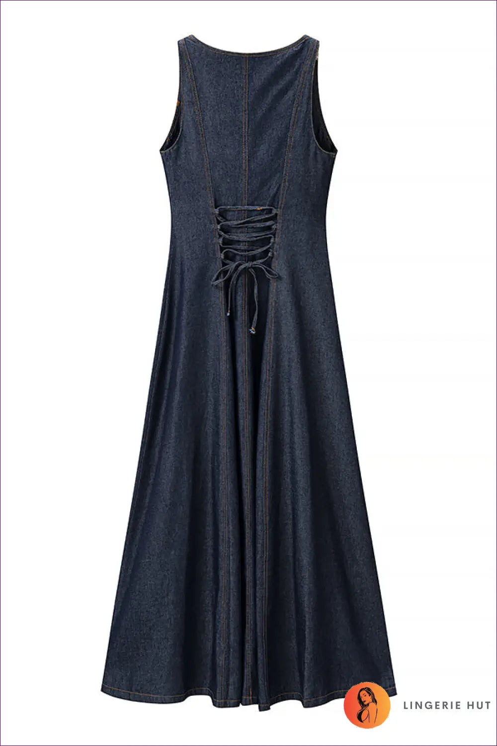 A Line Dress with Button Front Detail - Late Afternoon Glow - Casual • Cotton • Dresses - Lingerie Hut