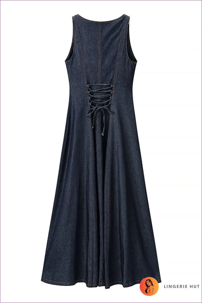 A Line Dress with Button Front Detail - Late Afternoon Glow - Casual • Cotton • Dresses - Lingerie Hut