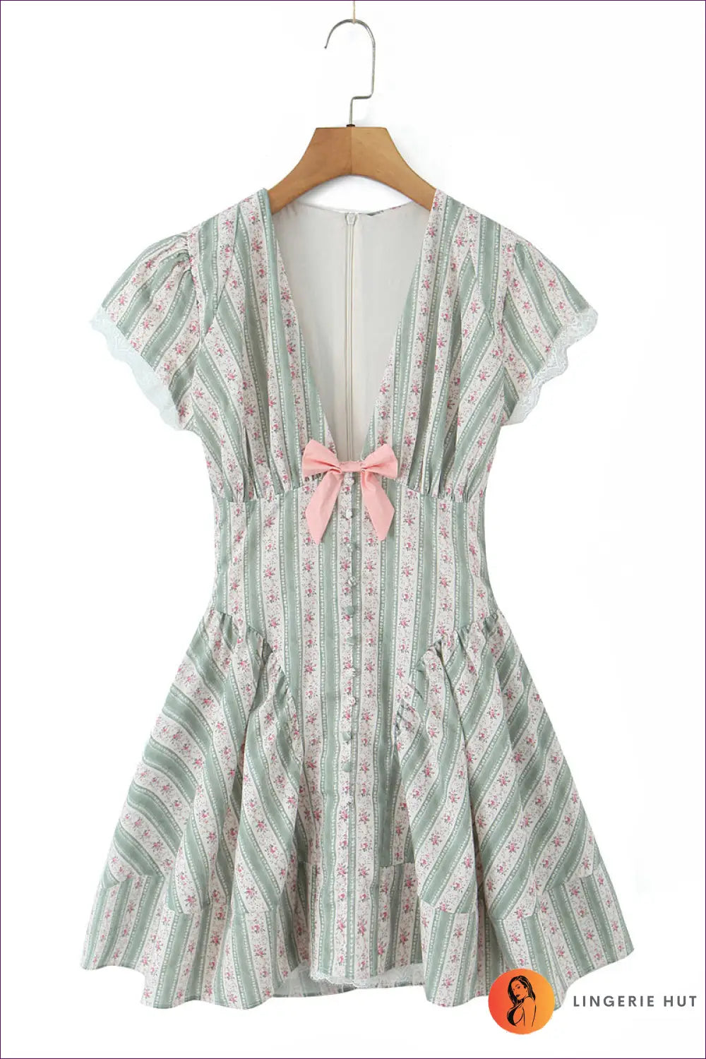 A Line Dress with Button Front Detail - Sunlit Ease - s / Multi - Casual • Cotton • Dresses - Lingerie Hut