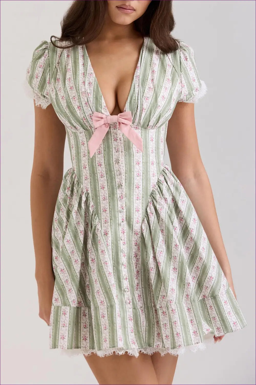 A Line Dress with Button Front Detail - Sunlit Ease - Casual • Cotton • Dresses - Lingerie Hut