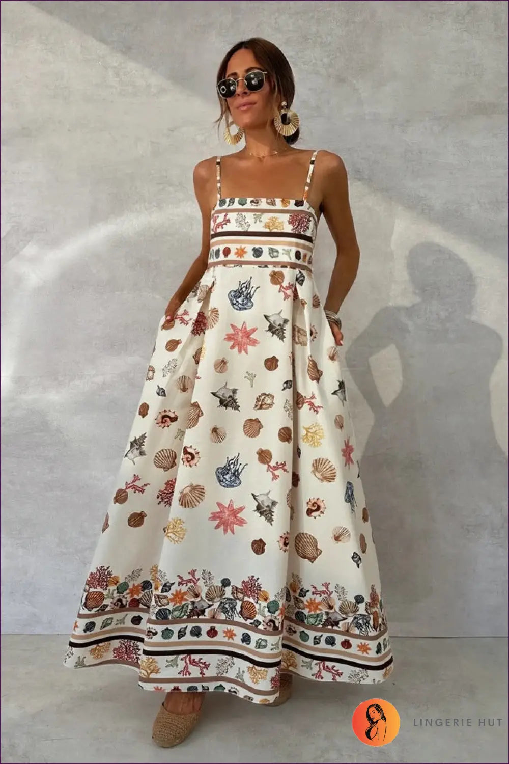 A Line Dress with Draped Detail - Warm Weather Poise - s / Ivory - Casual • Cotton • Dresses - Lingerie Hut