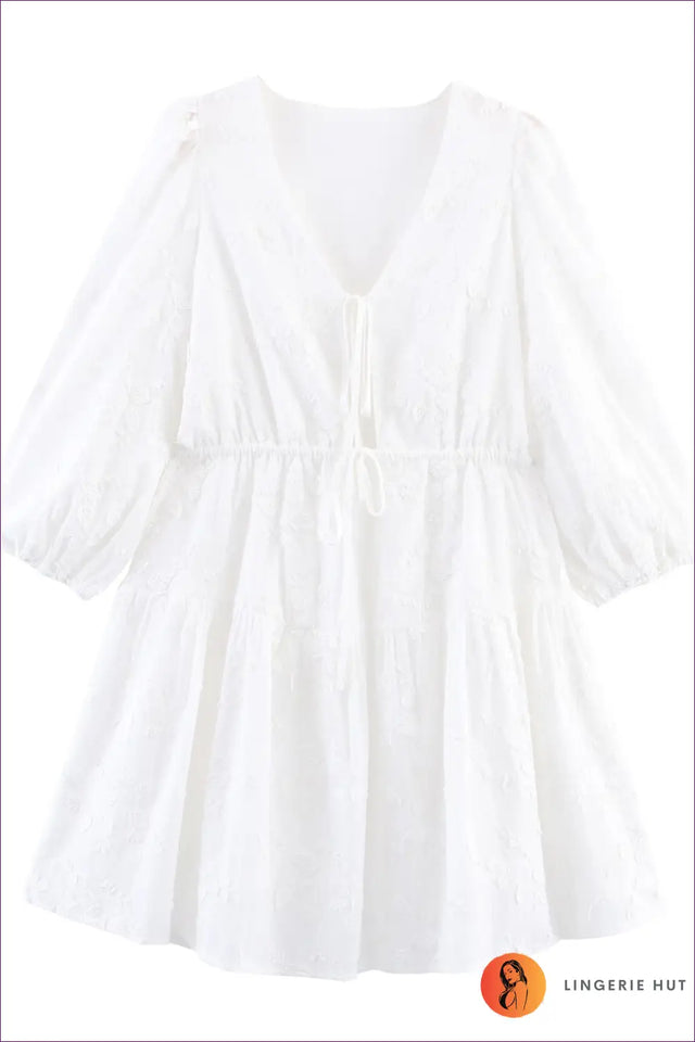 A Line Dress with Embroidered Detail - Effortless Grace