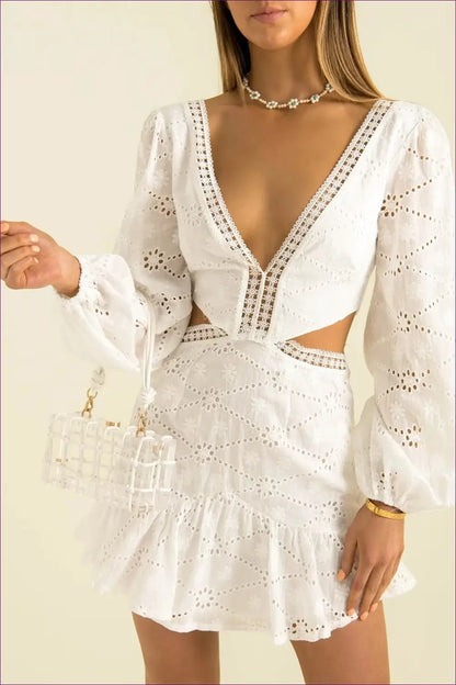 A Line Dress with Embroidered Detail - Sunlit Ease - Boho • Casual • Cotton • Lingerie Hut