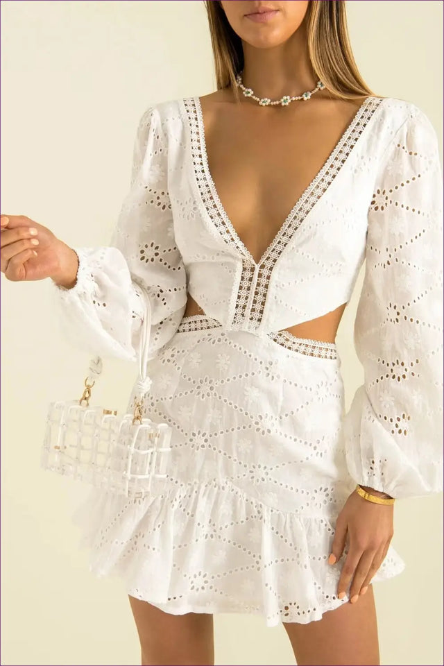 A Line Dress with Embroidered Detail - Sunlit Ease