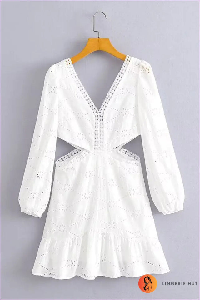 A Line Dress with Embroidered Detail - Sunlit Ease