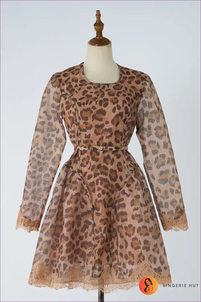 A Line Dress with Fitted Waist - Easy Elegance - m / Apricot - Casual • Cotton • Dresses - Lingerie Hut