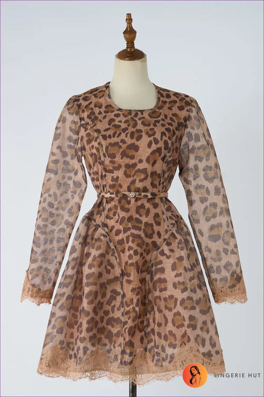 A Line Dress with Fitted Waist - Easy Elegance - m / Apricot - Casual • Cotton • Dresses - Lingerie Hut