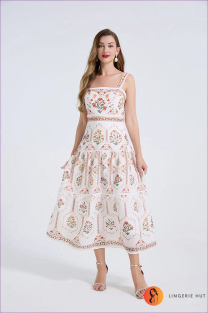 A Line Dress with Fitted Waist - Quiet Confidence - Casual • Cotton • Dresses - Lingerie Hut