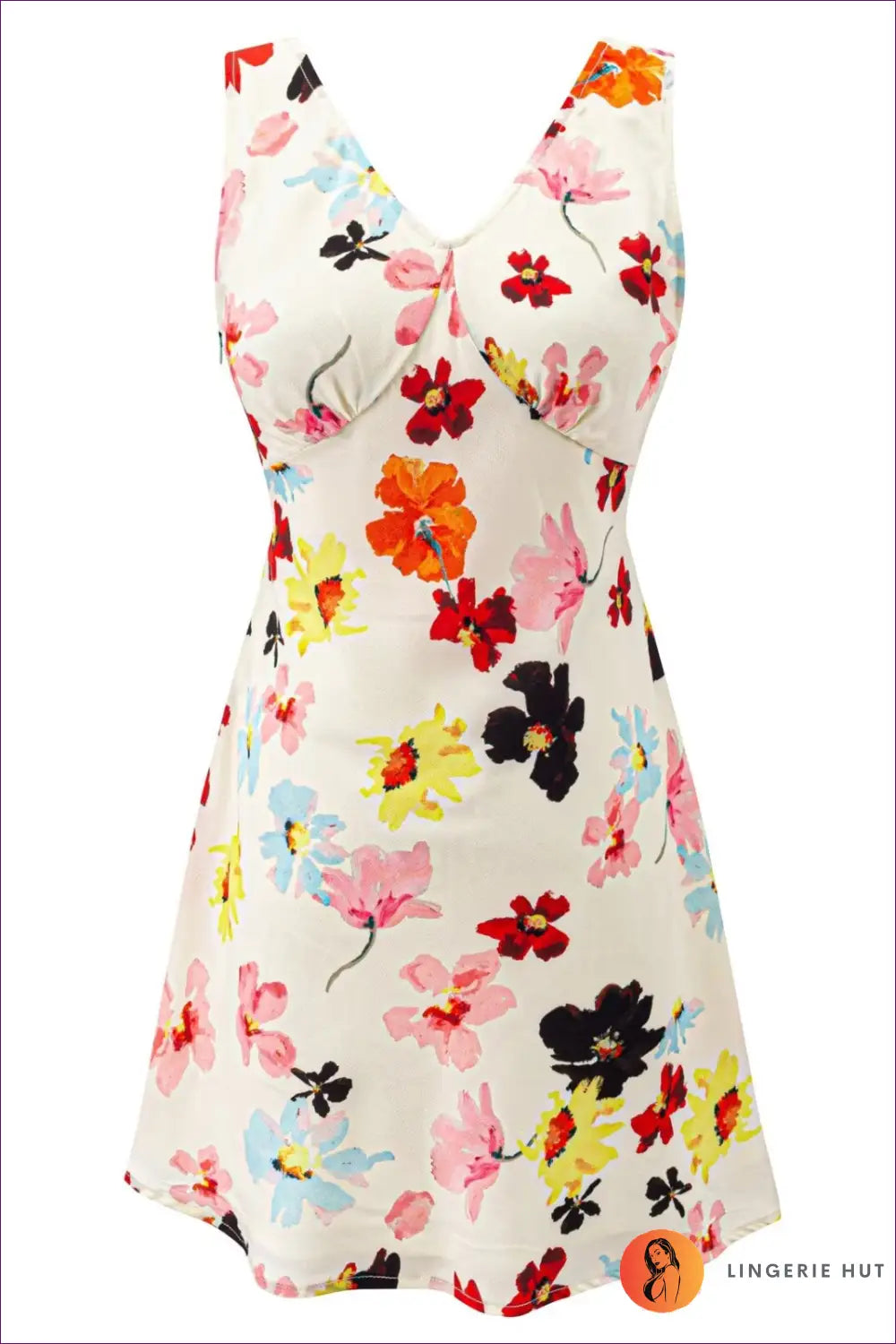 A Line Dress with Ruched Waist - Breezy Sophistication - s / Multi - Casual • Cotton • Dresses - Lingerie Hut