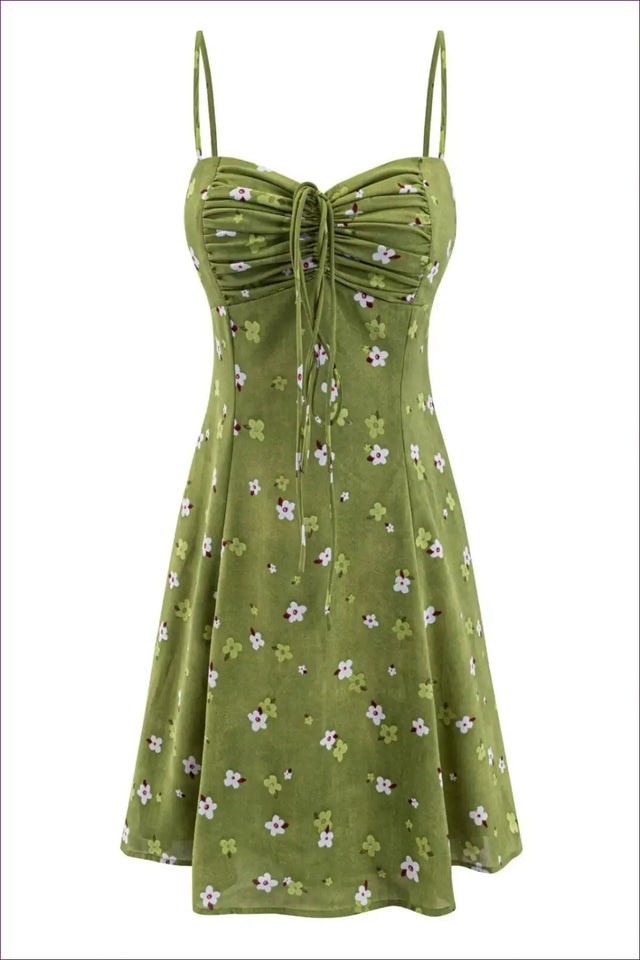 A Line Dress with Ruched Waist - Daylight Romance
