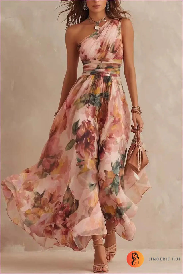 A Line Dress with Ruched Waist - Effortless Grace