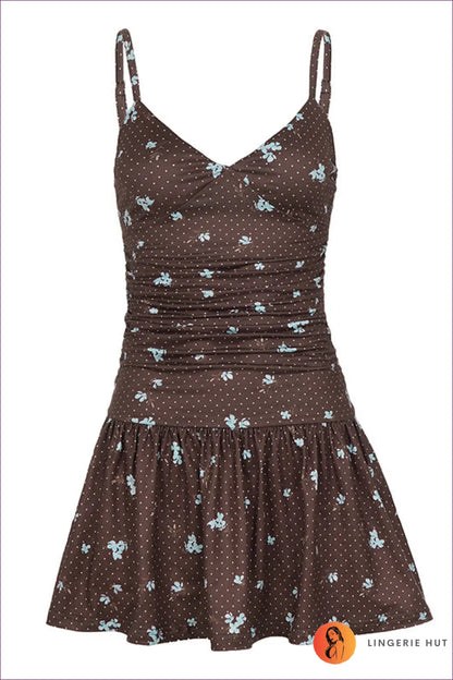 A Line Dress with Ruched Waist - Everyday Radiance - s / Brown - Casual • Cotton • Dresses - Lingerie Hut