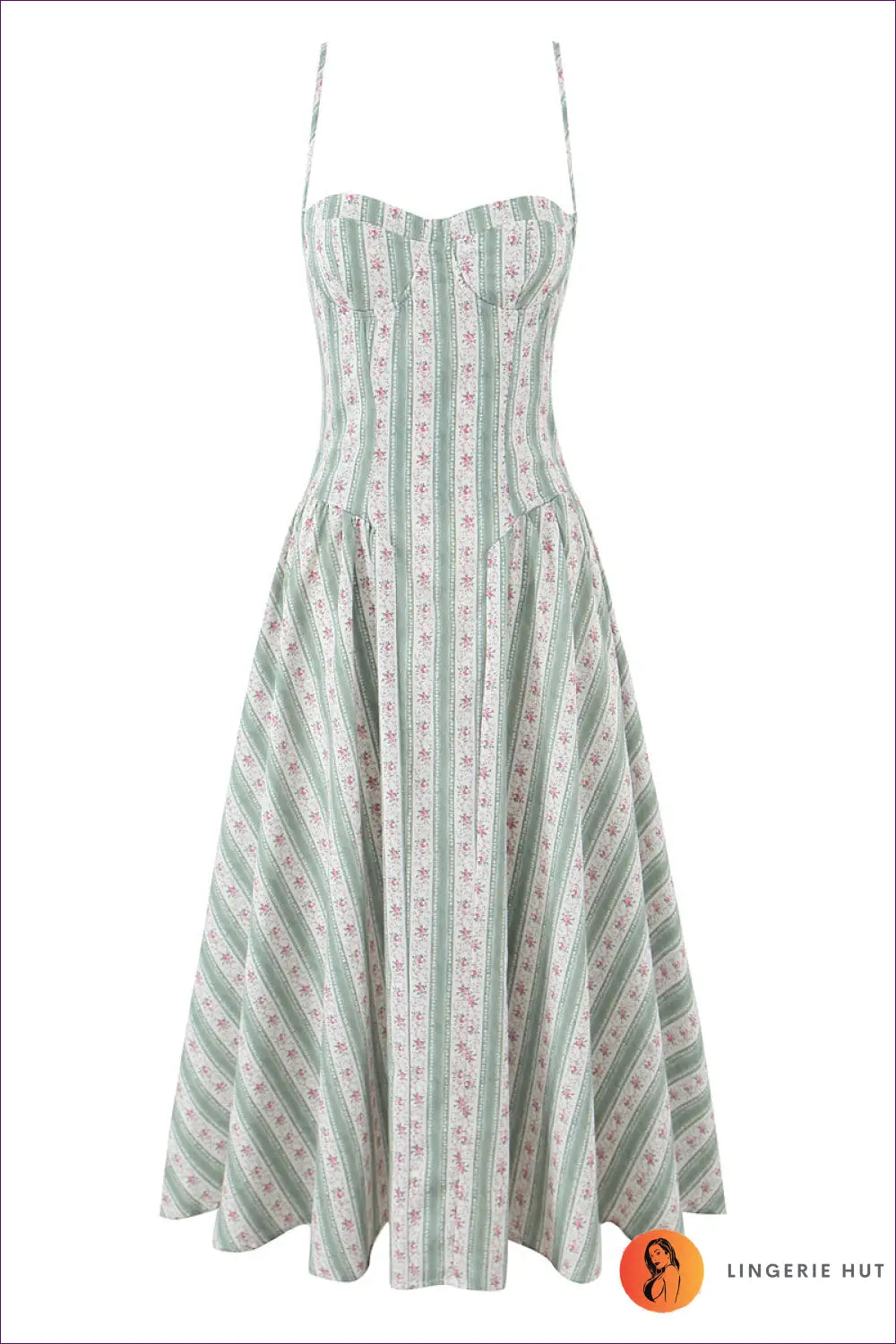A Line Dress with Ruched Waist - Late Afternoon Glow - s / Multi - Casual • Cotton • Dresses - Lingerie Hut
