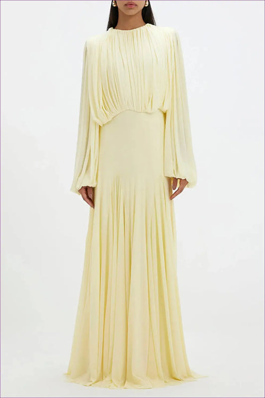 A Line Dress with Ruched Waist - Soft Focus Charm - Casual • Cotton • Dresses - Lingerie Hut